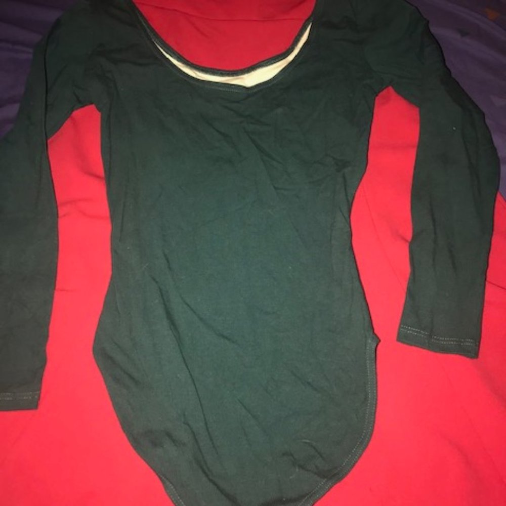 GILDA MARX COTTON GREEN BODYSUIT, M